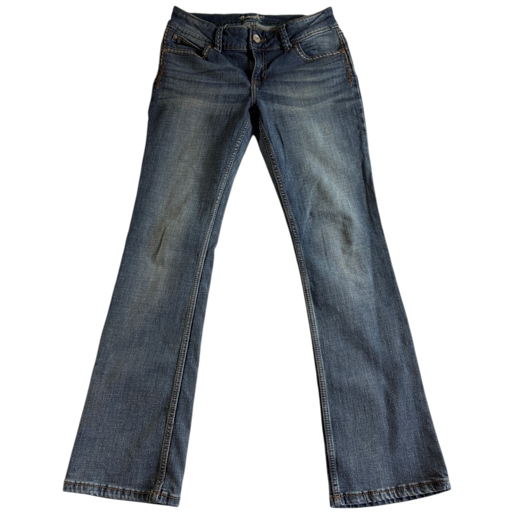 Wrangler Sadie Bootcut Jeans Womens 31x31.5 Blue Denim Stretch Low Rise Casual